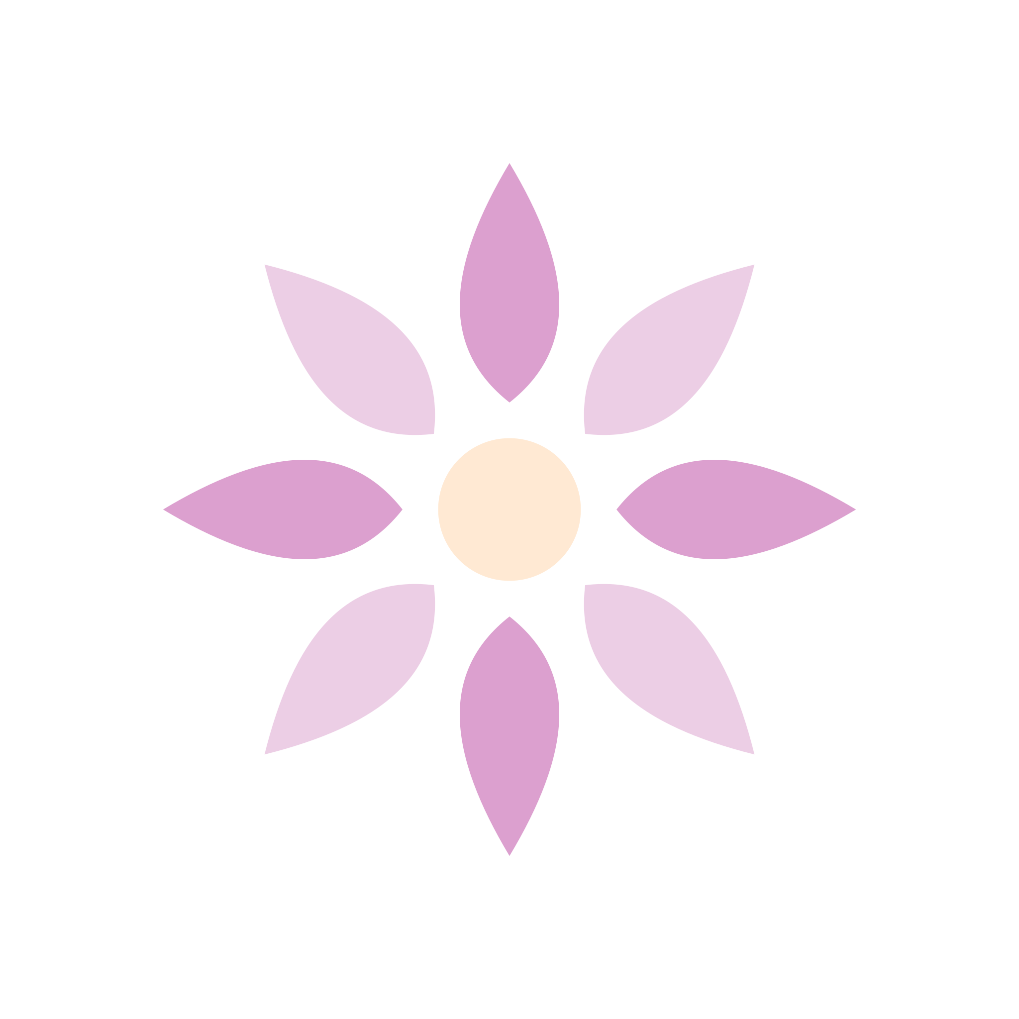The EmailFig mark, eight pale seeds around an apricot centre, on aubergine